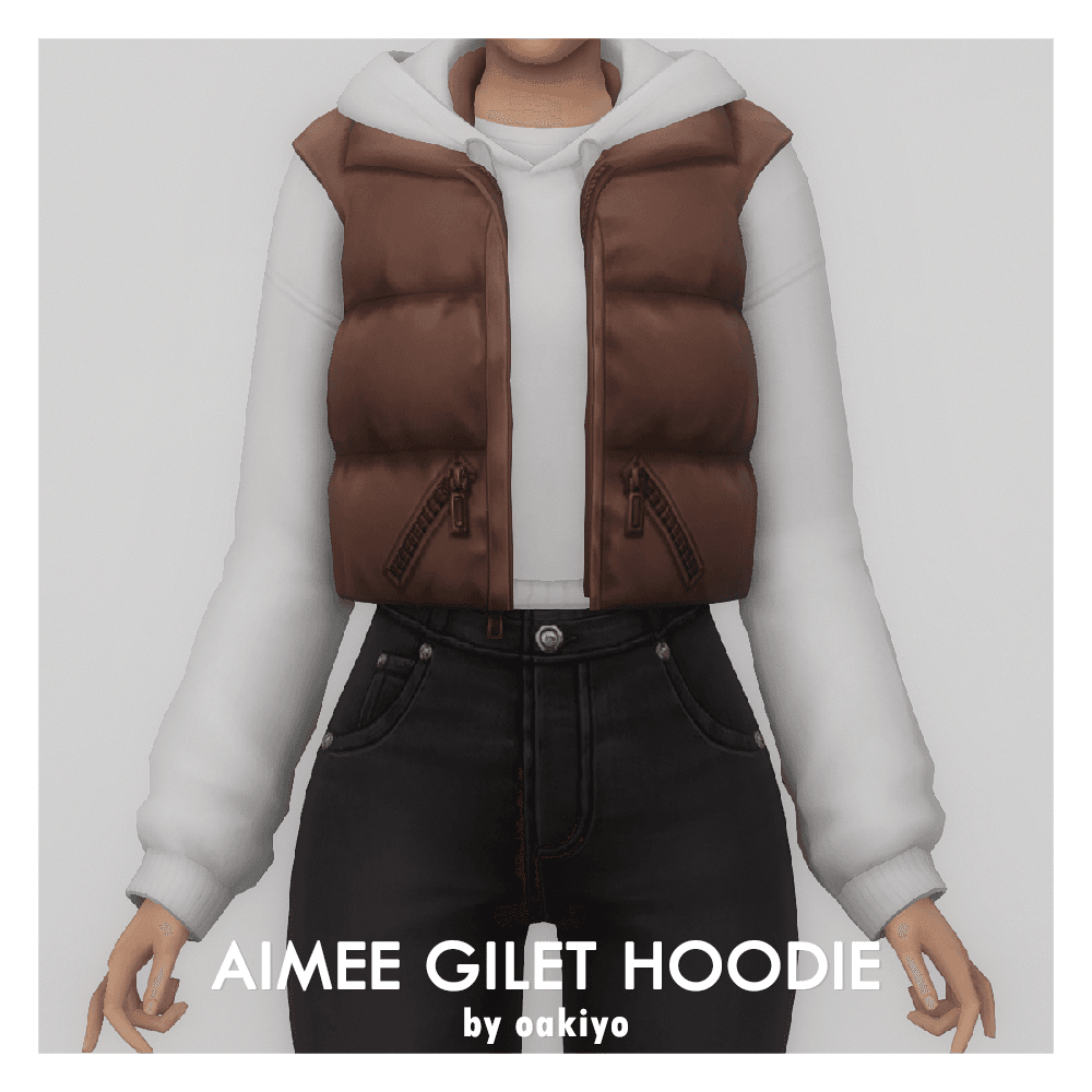 Скриншот мода Жилет с толстовкой Aimee Gilet Hoodie